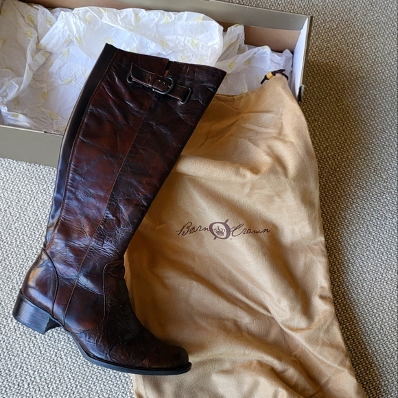 Born Crown Sosie Brown Leather Tall Boots, sz 8 - Picture 2 of 9